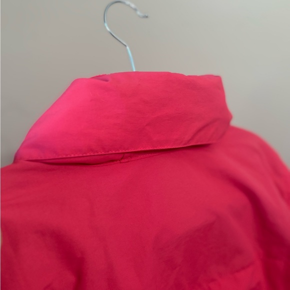 Lands End Rain Coat Jacket Hidden Hood Mesh lining Adjustable M 10-12 Pink - Picture 6 of 10
